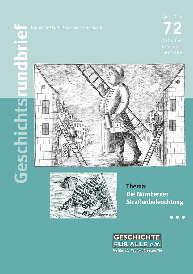 Cover des neuen Geschichtsrundbriefs mit dem Thema: Nürnberger Straßenbeleuchtung.