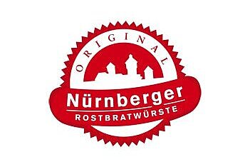 Rot-weißes Logo des Bratwurst-Schutzverbandes Nürnberg