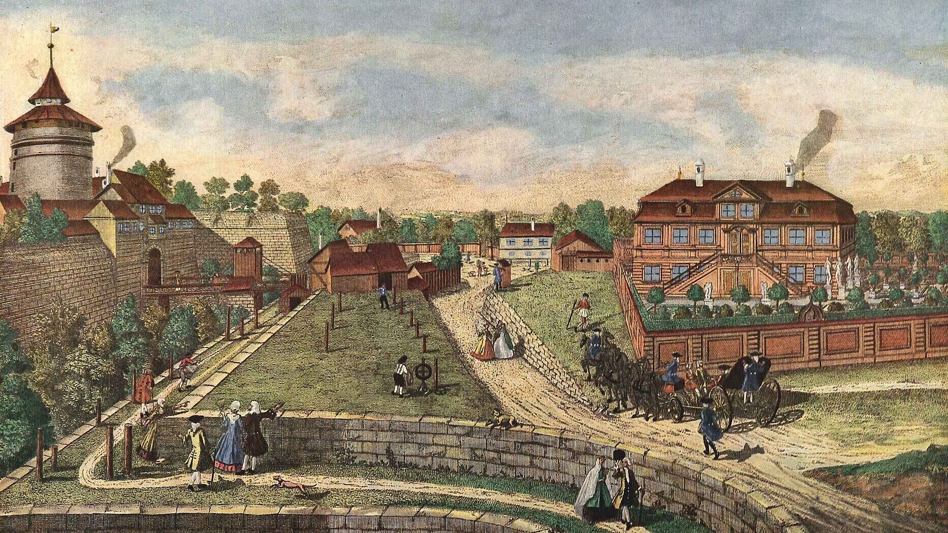 Neutor, Nürnberg, Johann Adam Delsenbach, Peststadel, Grünanlagen