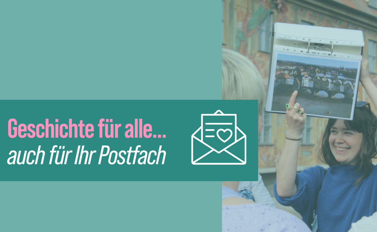 Newsletter von Geschichte für Alle abonnieren. Text: Geschichte für alle... auch für ihr Postfach